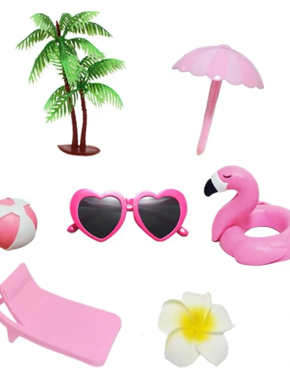 Pink Beach Cake Toper